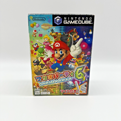 Mario Party 6 Nintendo Gamecube Big Box Mic Bundle Complete