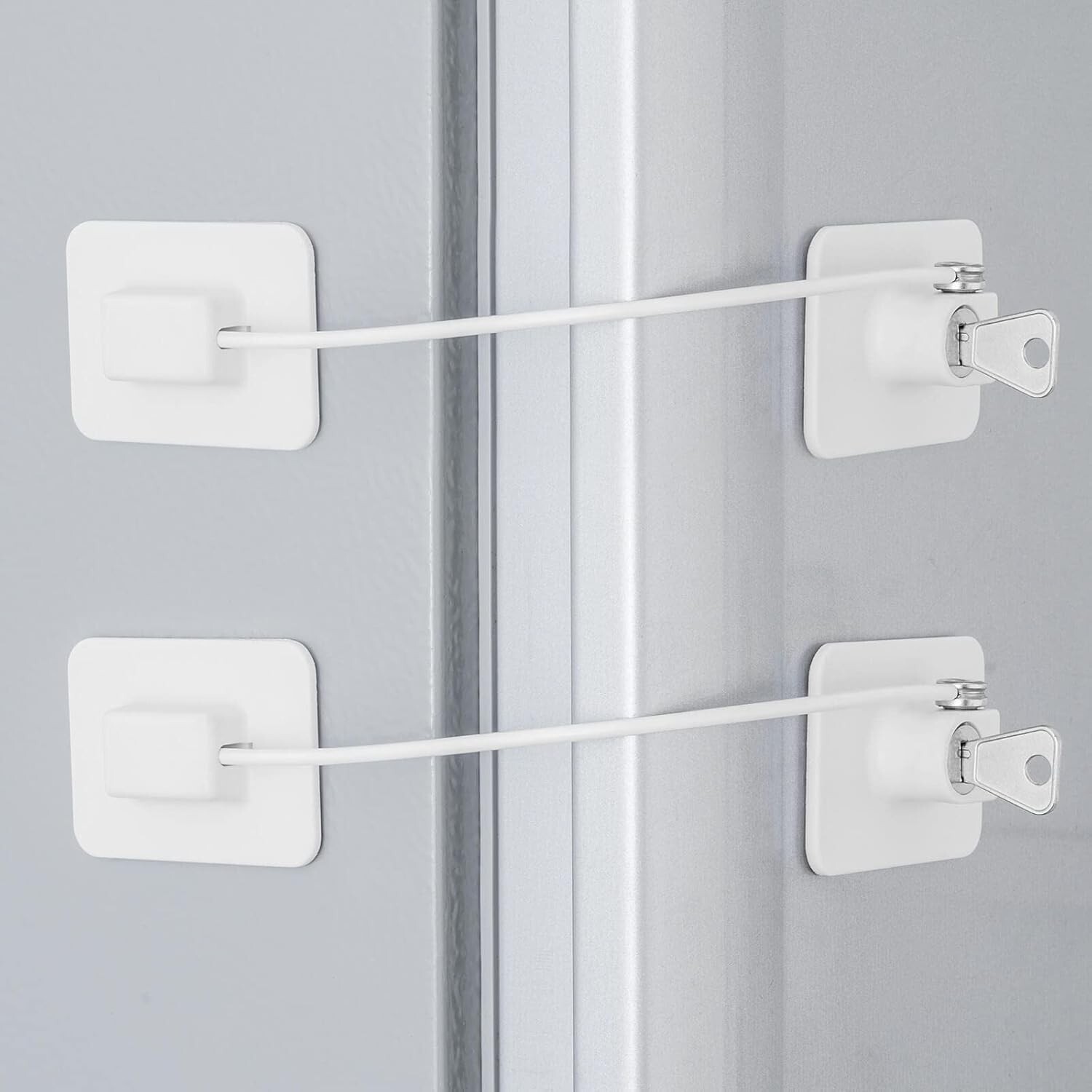 2 Pack Fridge Lock Freezer Lock with 4 Key for Child Safety Refrigerator Locks