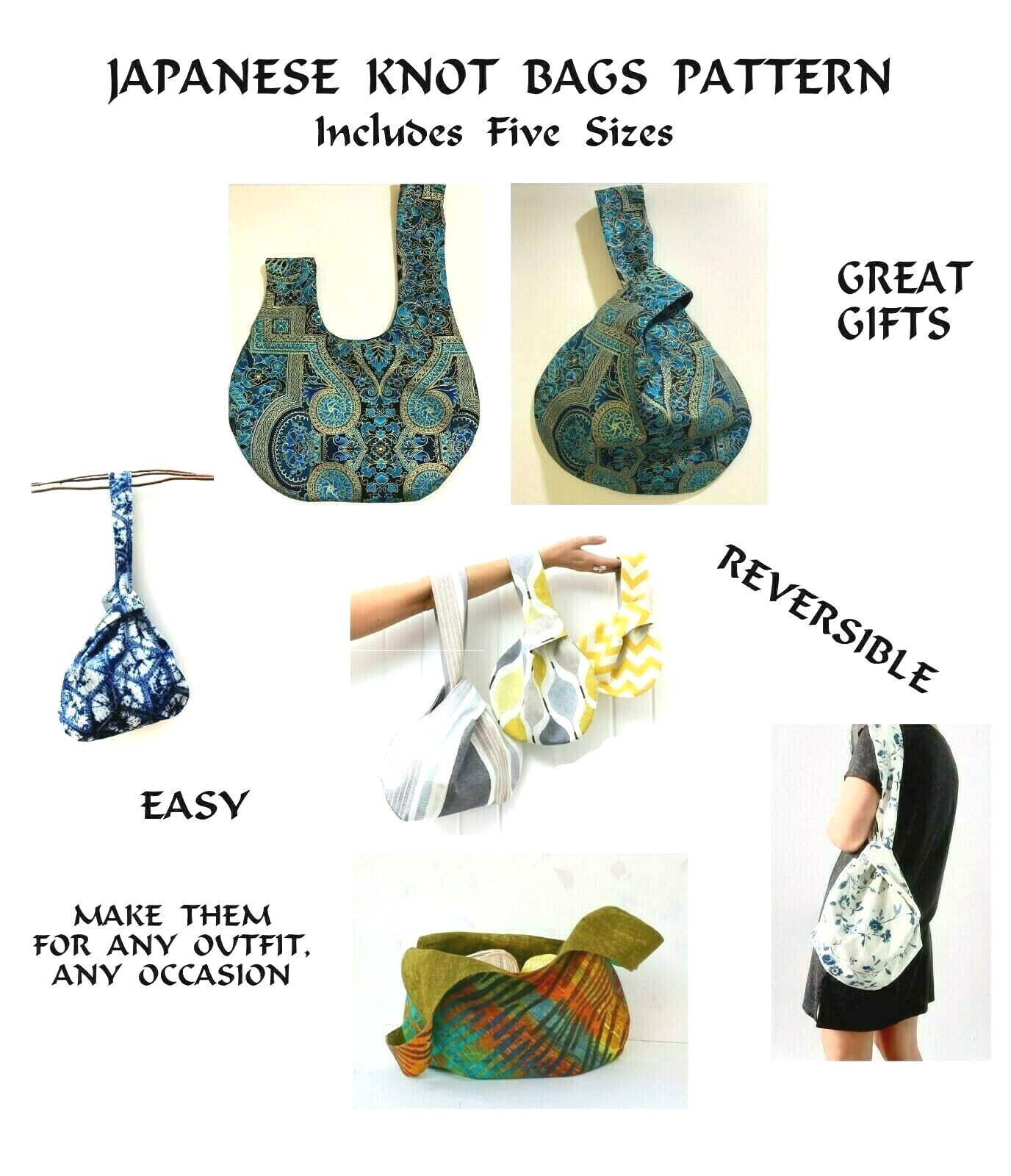 Buy Large Knot Bag PDF Sewing Pattern With Tutorial Instant Online in India  