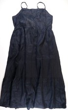 FAT FACE JULIEN BOW TIE BACK LINEN MIDI MAXI DRESS - BLACK 978934 WOMEN UK16