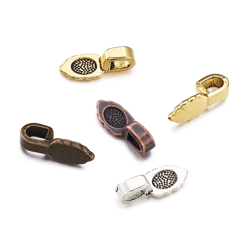 300 un./7 oz aleación tibetana pegamento fianzas hoja plana colgantes hallazgos 16x6 mm Foto 4 de 4