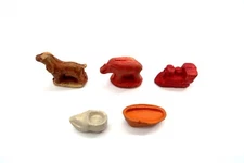 x5 Original WWII Composite MONOPOLY Game Tokens WAR TIME ERA Sawdust Wood LOT