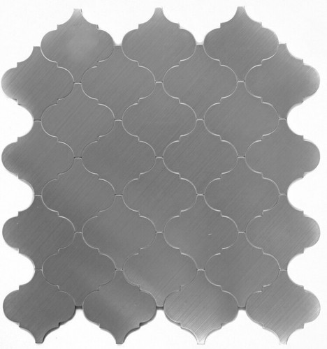 MOSANI - Panneaux Muraux Autocollants Mosaïque Argent Métal - 305x305mm - Brillant - NEUF