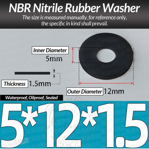 FORM A FLAT BLACK THICK NBR RUBBER WASHERS - M2 M3 M4 M5 M6 M8 M10 M12 TO M36 - Picture 72 of 262