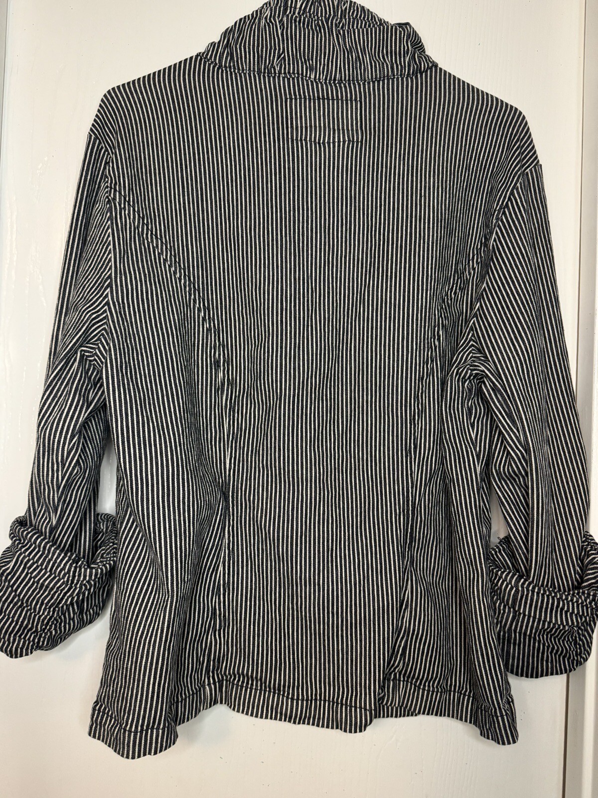 AMI Lightweight Zip Jacket, Ruffle Drawstring, Bl… - image 2