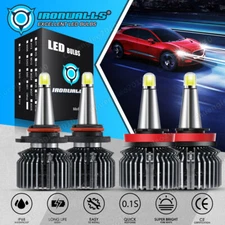 8 Sides 9005 H11 LED Headlights High Low Beam Super Bright Bulbs Kit 2200000LM