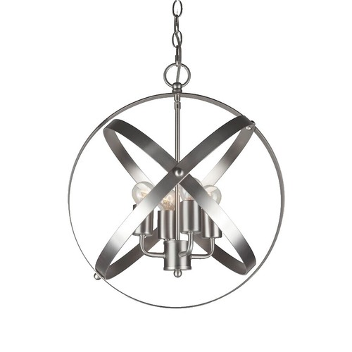 Quoizel Donne Semi-Flush Mount Ceiling Light Fixture With CCT Switch, 15.75 Inch 4-Light Brushed Nickel Hanging Light For Hallway, Kitchen, Bedroom, Dining, Living Room, Or Office