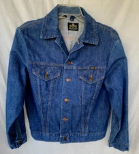 VTG MAVERICK BLUE BELL..2 TWO POCKET..TRUCKER..INDIGO DENIM..JACKET..MEN 40