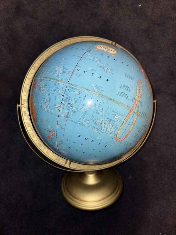 Vintage Crams Imperial World Globe On Metal Stand Made in U.S.A. “AS IS”