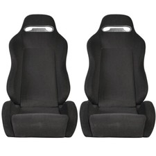 Motorsports Compatible With Universal Rco Style Cloth All Black Racing Seat
