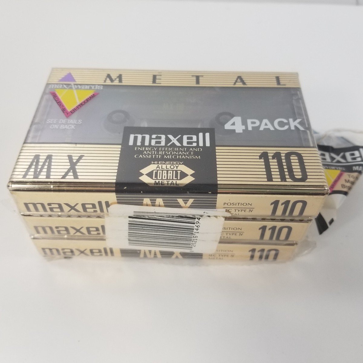 メタルカセットテープMX110 3-Pack Maxell MX 110 Metal Cobalt Alloy Metal Audio Cassette Tapes