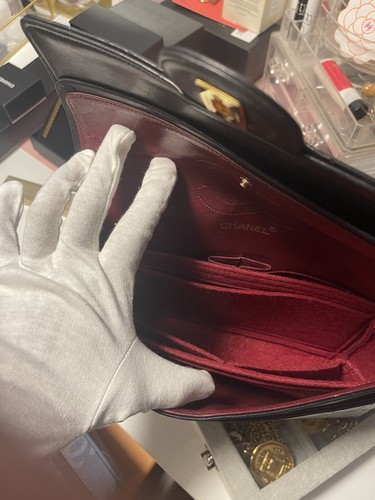 CHANEL Double Flap 25 Matelasse CC Lambskin Black and Gold Chain Bag - Bild 14 von 23