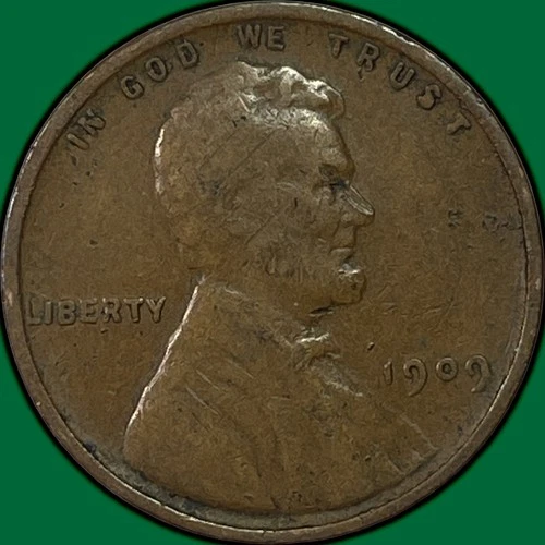 1909-VDB Lincoln Wheat Cent Very Fine VF Coin #37510