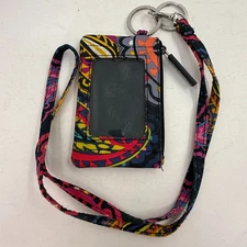 Vera Bradley Zip ID Case and Lanyard Coin Purse Keychain Twilight Paisley