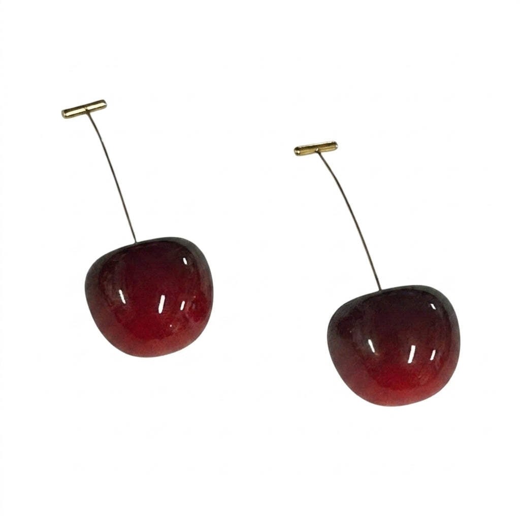 Cherry Drop Earrings Stainless Steel