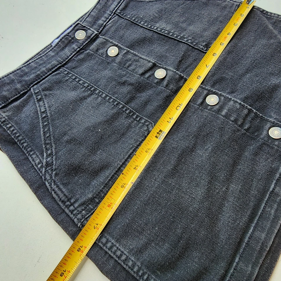 Old Navy Girl's Button Front Denim Jean Skirt Black Med Wash Sz XL (14) - Image 3 of 4