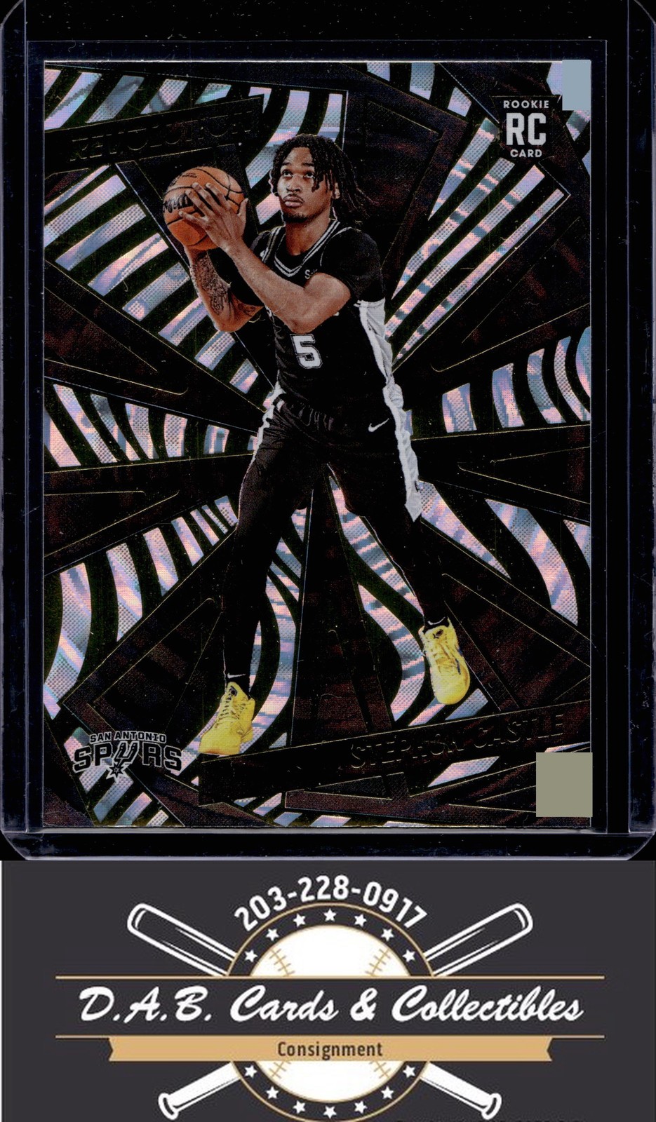 2024-25 Panini Revolution #116 Stephon Castle Fractal Rookie Spurs J15