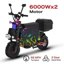 Electric Motorcycle 6000W 2 Motor Adult E-Motorcycle 68MPH 186Miles 72V100Ah