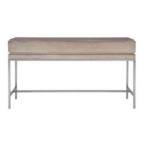 Uttermost 25373 Kamala 54"L Oak Veneer Top Stainless Steel - Light Mushroom Gray - Picture 3 of 7