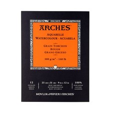 12 Sheets 9x12 Inch Watercolor Paper Pad 140 lb Rough Texture Craft Supply