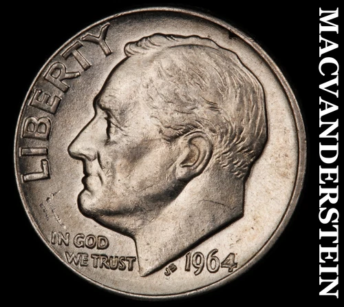1964-D Roosevelt Dime- Silver- Choice Gem Brilliant Uncirculated Luster #J443