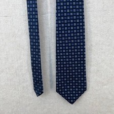 NORDSTROM Mens Silk Tie Blue Geometric Pattern Made in Italy 4" x 59"