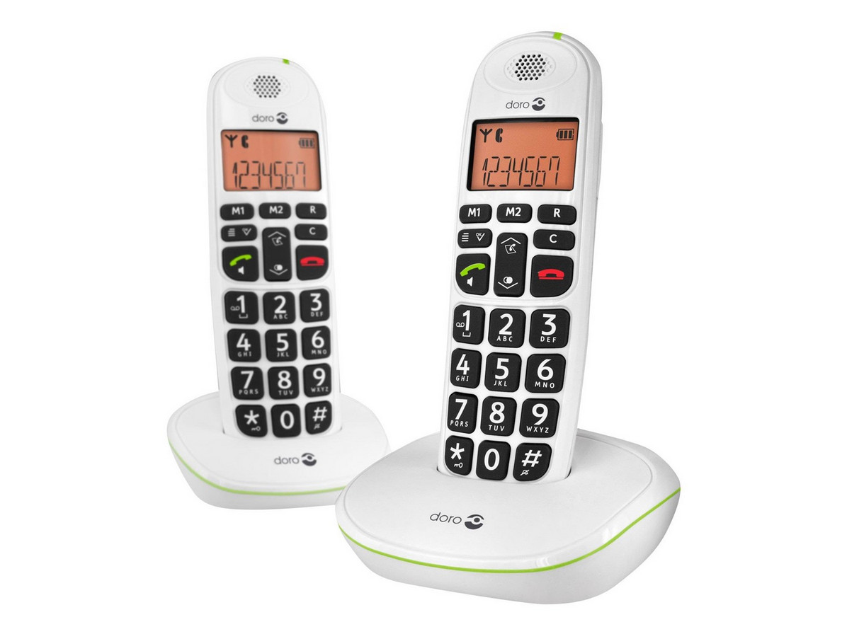 Doro PhoneEasy 100w duo - Analoges/DECT-Telefon - Kabelloses Mobilteil - Freisprechei, Telefon, Weiss - Bild 2