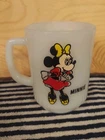 VTG Anchor Hocking Fire King Disney Minnie Mouse Milk Glass Coffee Mug Pepsi Co.