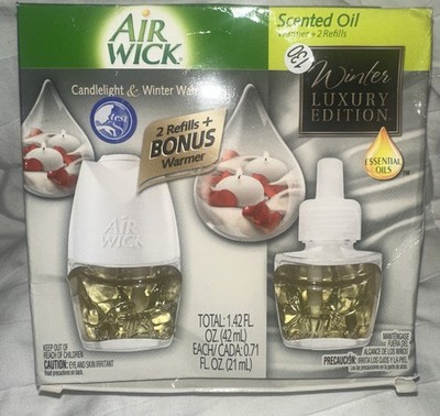 Air Wick Plug In Scented Oil Warmer Room Air Refresher Set Rosewood Chamomile