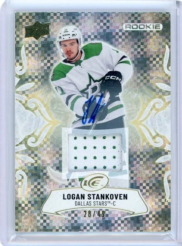2024-25 Upper Deck Ice Hockey Logan Stankoven Gold Rookie Auto Patch /49 #101
