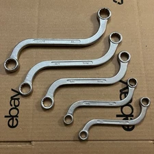 Drop Forged 5 pc Lot S Shaped Box End Wrench Partial Set 12 Point SAE