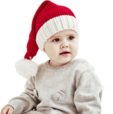 Christmas Santa Knitted Hat for Kid Toddler Baby Beanie Winter Hat Soft Warm Lon