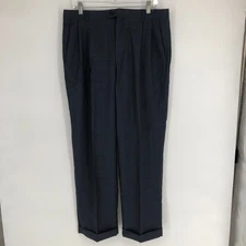 Saks Fifth Avenue Zanella Dress Pants Men Blue 33 Bennett Made Italy Herringbone