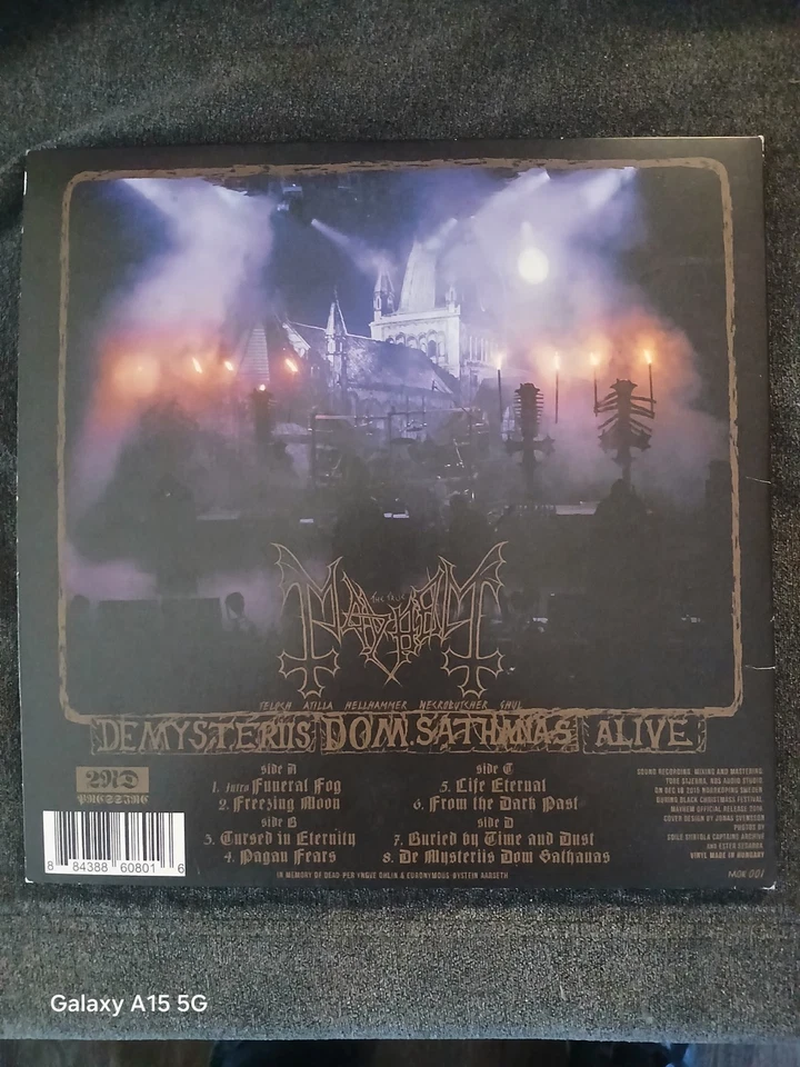 Mayhem – De Mysteriis Dom Sathanas Alive LP/DVD 2016 Self-Released NM/NM *CZ - Image 3 of 3