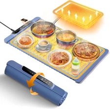 Food Warming Mat 25.2" X 14.96",Electric Warming Tray for Fast Heating | Foldabl
