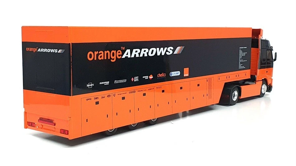 Eligor 1/43 Scale 111841 - Volvo F1 Transporter Truck Arrows 2000 - Orange/Black - Image 3 of 4