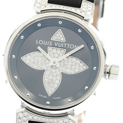 Louis Vuitton Tambour Forever Diamond Quartz Damenuhr AB Gut aus Japan