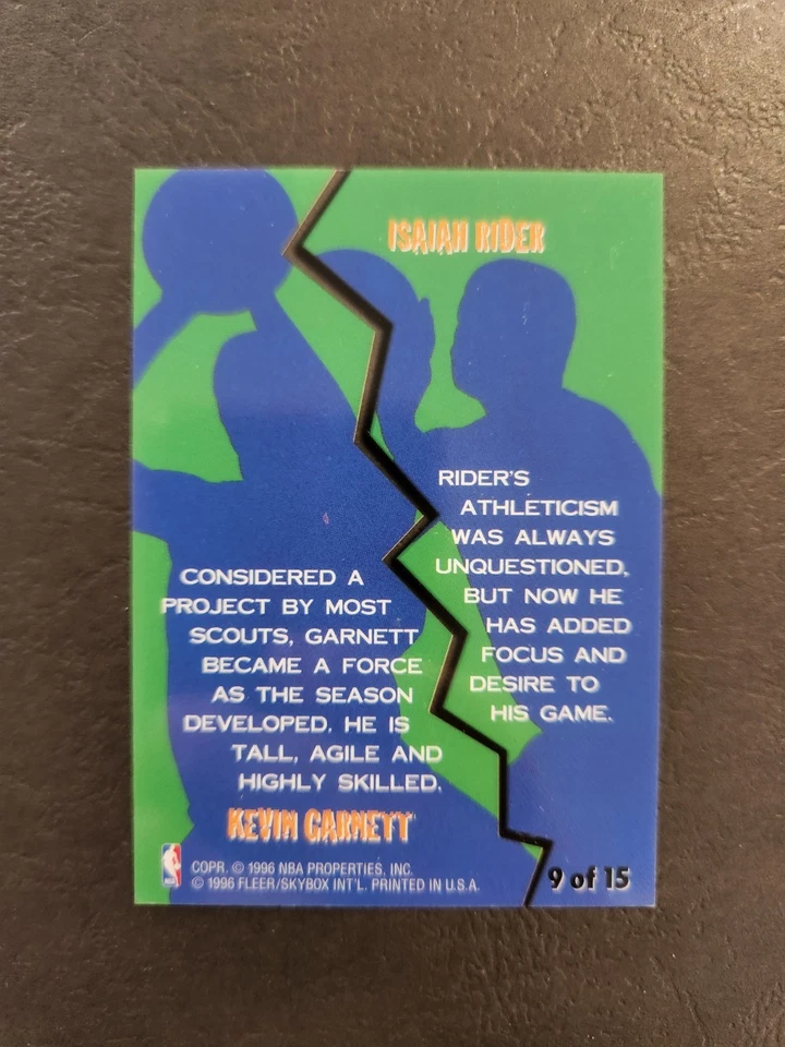 Fleer Kevin Garnett/Isaiah Rider 1996-97 Game Breakers Insert # 9 Foto 2 de 2
