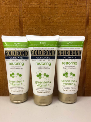3 Gold Bond Ultimate Skin Therapy Cream Restoring Green Tea & Vitamin C 4.5 Oz. 