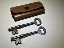 Vintage Corbin S10 Skeleton Keys Lot Of 2 W/ Trifold Keyholder Made In USA VTG