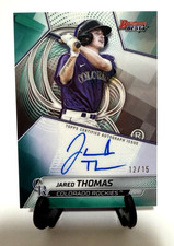 2025 Bowman Best Jared Thomas -On Card Autograph Teal SSP /15-Rockies!