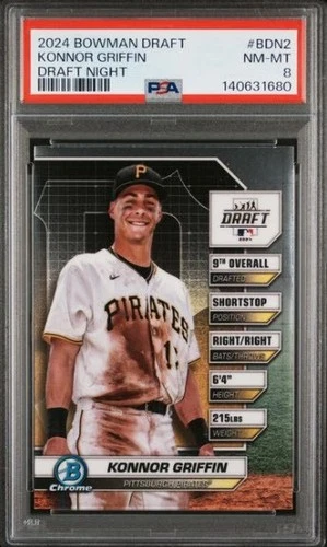 2024 Bowman Draft #BDN-2 - Konnor Griffin Bowman Draft Night - PSA 8