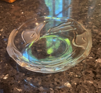 7 Inch MIKASA Satin Tulip Frosted Glass Candy Dish Bowl *MINT* Free Shipping