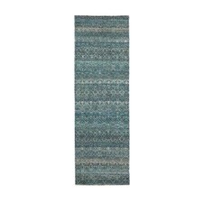 2'5" x 7'7" Jasper Blue Kohinoor Herat Pure Wool Hand Knotted Runner Rug R76391