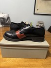 Marni Black/Red Colorblock Leather Oxford Cap Toe Dress Shoes M24WQ0011 10 — photo 6