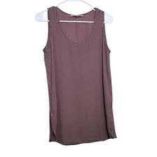 Loft Tank Top Women's Small Printed Round Neck Sleeveless Career Shirt