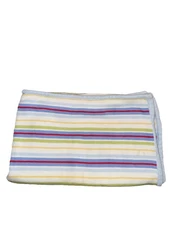 Circo All Cotton Knit Striped Baby Blanket Lovey Blue Red Green Yellow EUC Nice!