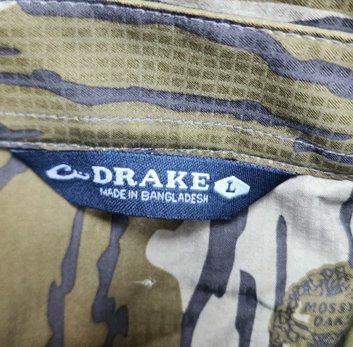 Drake Waterfowl Mossy Oak Shirt L Bottomland TreeStand Short Sleeve Button - Picture 2 of 9