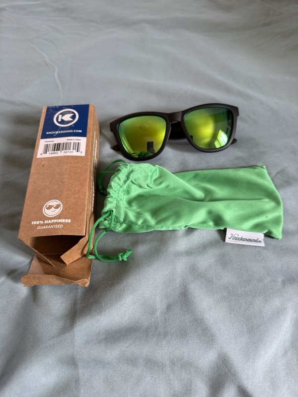New Knock Around Polarized PREMIUMS BLACK/GREEN  MOONSHINE Sunglasses