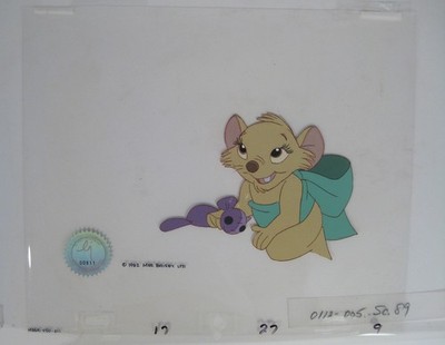 Original Don Bluth Production Cel The Secret of NIMH 1982 Cynthia Brisby w/ Doll